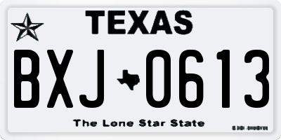 TX license plate BXJ0613