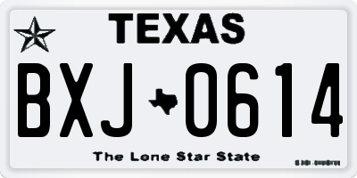TX license plate BXJ0614