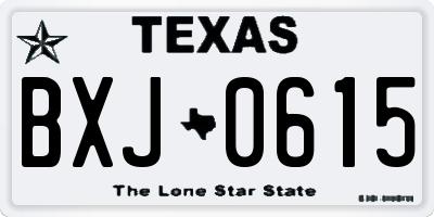 TX license plate BXJ0615