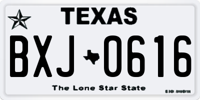 TX license plate BXJ0616