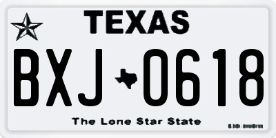 TX license plate BXJ0618