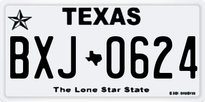TX license plate BXJ0624