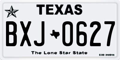 TX license plate BXJ0627