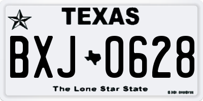 TX license plate BXJ0628