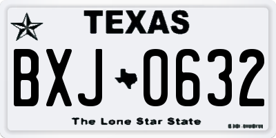 TX license plate BXJ0632