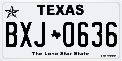 TX license plate BXJ0636