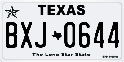 TX license plate BXJ0644
