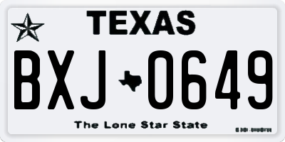 TX license plate BXJ0649