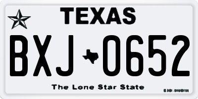 TX license plate BXJ0652
