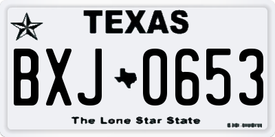 TX license plate BXJ0653