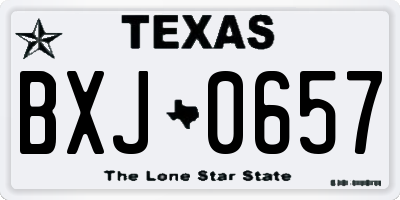 TX license plate BXJ0657