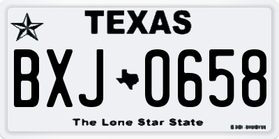 TX license plate BXJ0658