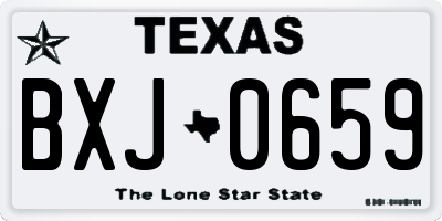 TX license plate BXJ0659