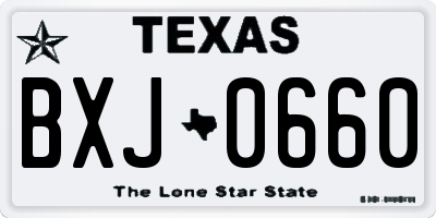 TX license plate BXJ0660