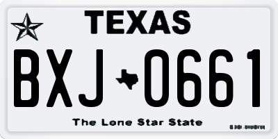 TX license plate BXJ0661