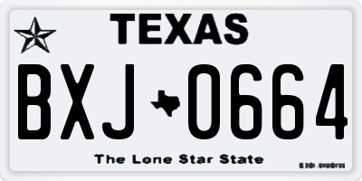 TX license plate BXJ0664