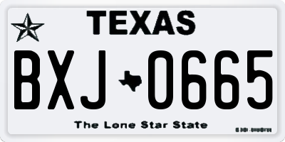 TX license plate BXJ0665