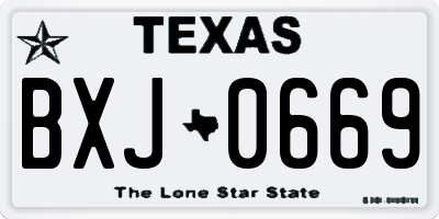TX license plate BXJ0669