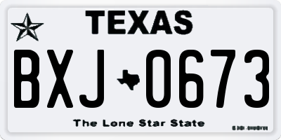 TX license plate BXJ0673