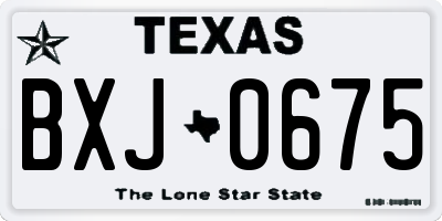 TX license plate BXJ0675