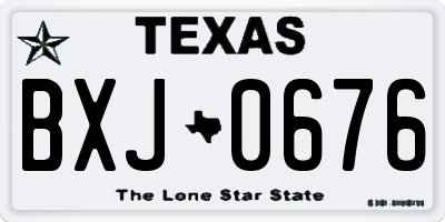 TX license plate BXJ0676