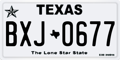 TX license plate BXJ0677
