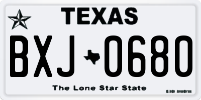 TX license plate BXJ0680
