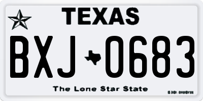 TX license plate BXJ0683