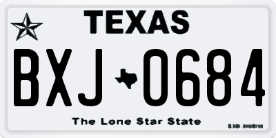 TX license plate BXJ0684