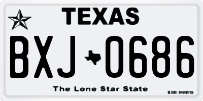TX license plate BXJ0686
