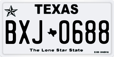 TX license plate BXJ0688