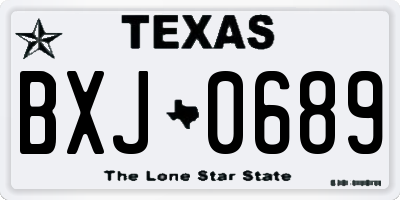 TX license plate BXJ0689