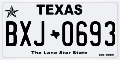 TX license plate BXJ0693