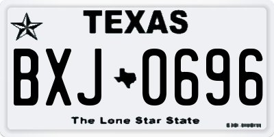 TX license plate BXJ0696