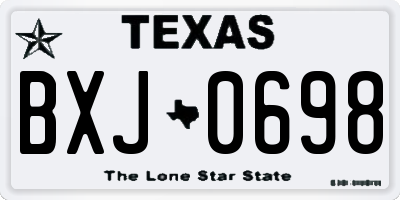 TX license plate BXJ0698