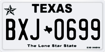 TX license plate BXJ0699