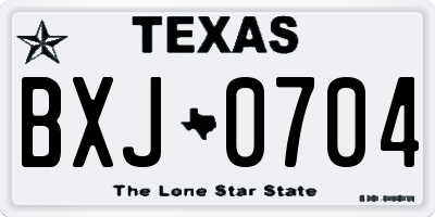 TX license plate BXJ0704