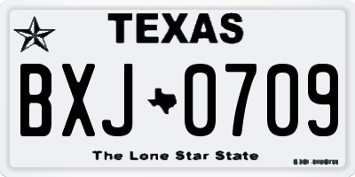 TX license plate BXJ0709