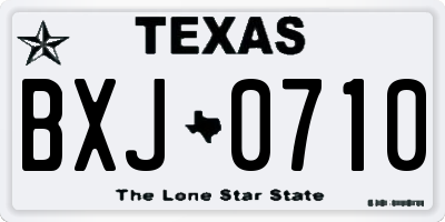 TX license plate BXJ0710