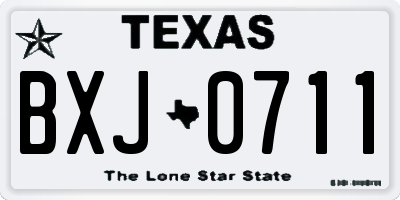 TX license plate BXJ0711