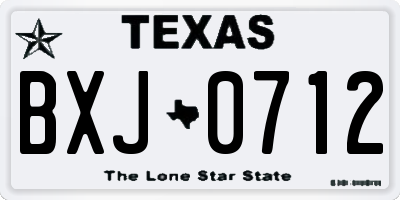TX license plate BXJ0712