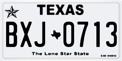 TX license plate BXJ0713