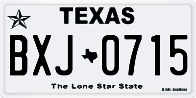 TX license plate BXJ0715