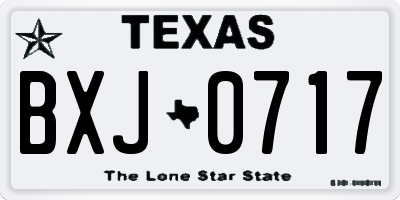 TX license plate BXJ0717