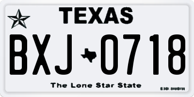 TX license plate BXJ0718