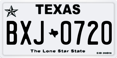 TX license plate BXJ0720