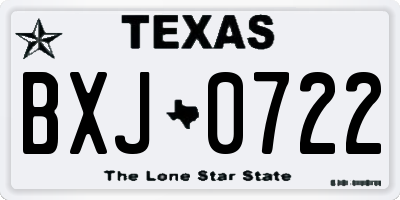 TX license plate BXJ0722
