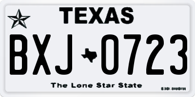 TX license plate BXJ0723