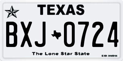 TX license plate BXJ0724