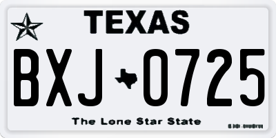 TX license plate BXJ0725
